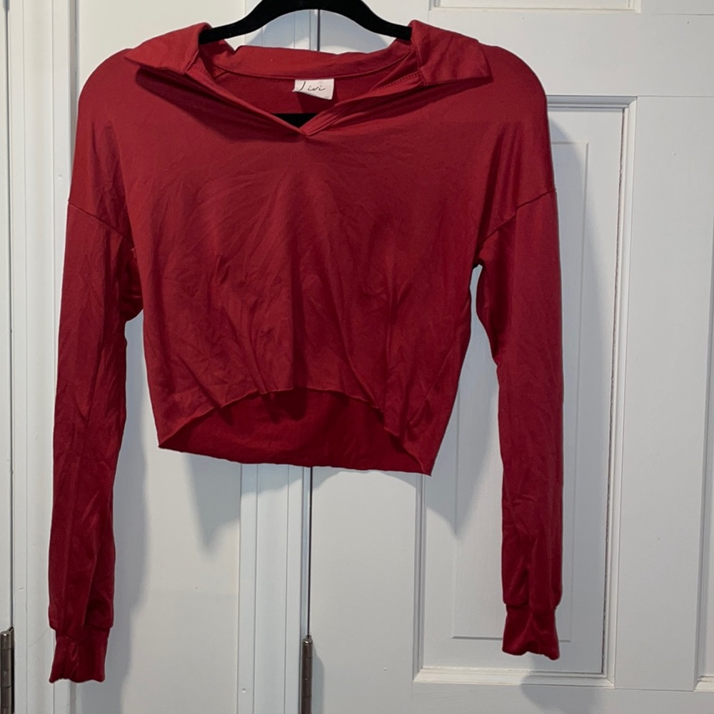 Super cute red cropped shirt